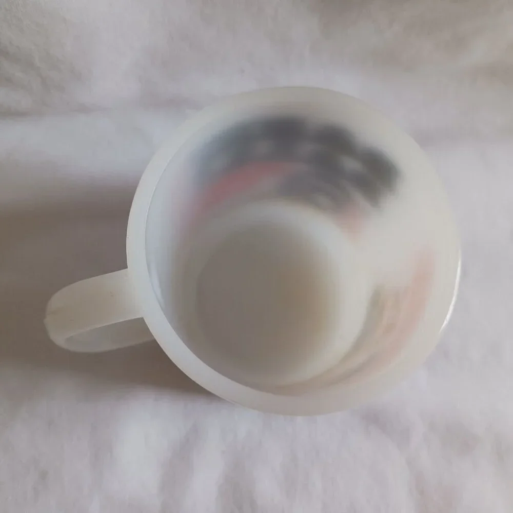 Vintage Glasbake Milk Glass Coffee Mug Baseball Terminology Strike Balk More‎